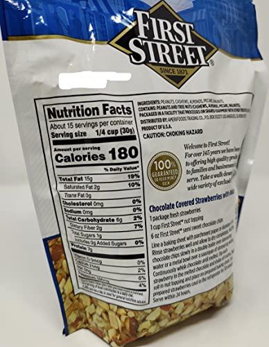 First Street 3 Set 16oz First Street Nut Topping Great for Baking & Ice Cream (One Bag)