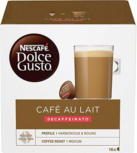 Nescafé Nestlé Nescafe Dolce Gusto Coffee Pods - Decaffeinated Café au Lait Flavor - Choose Quantity (6 Pack (96 Capsules))