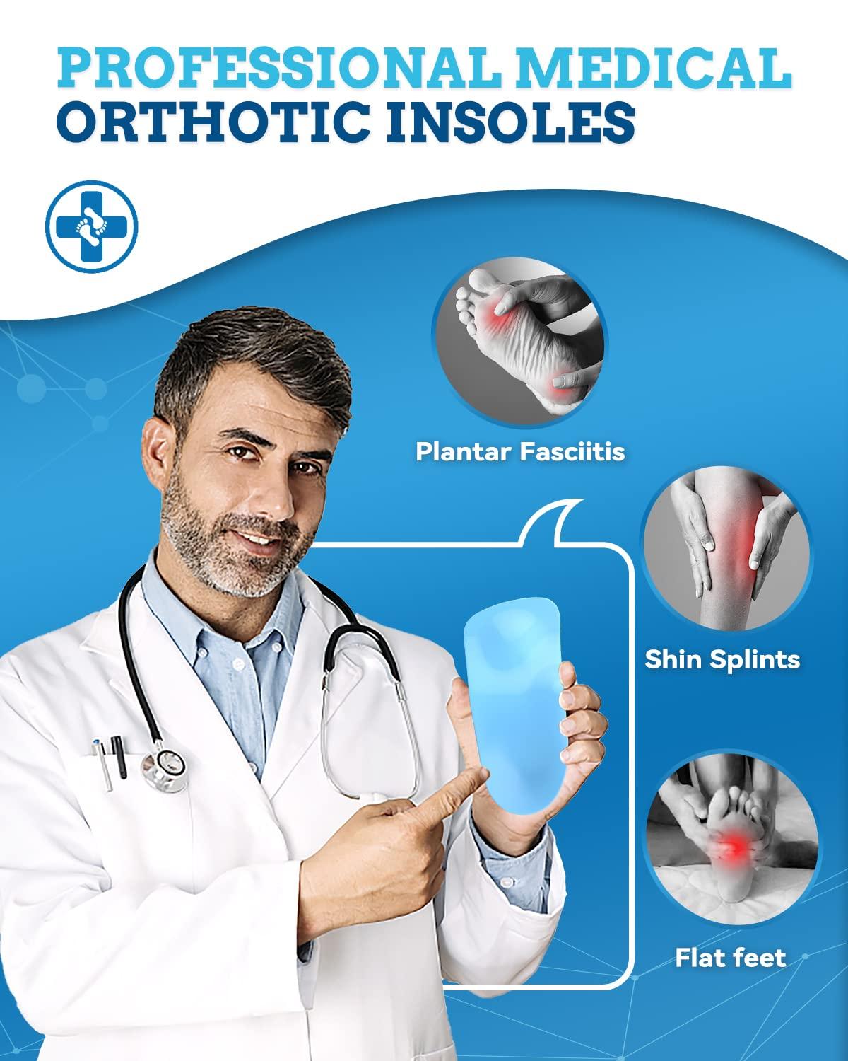 QBK QBK High Arch Support Insoles for Women Men Plantar Fasciitis Insoles Shoe Inserts Orthotic Inserts Sole Arch Support Orthaheel Inserts QB1 QA8 M