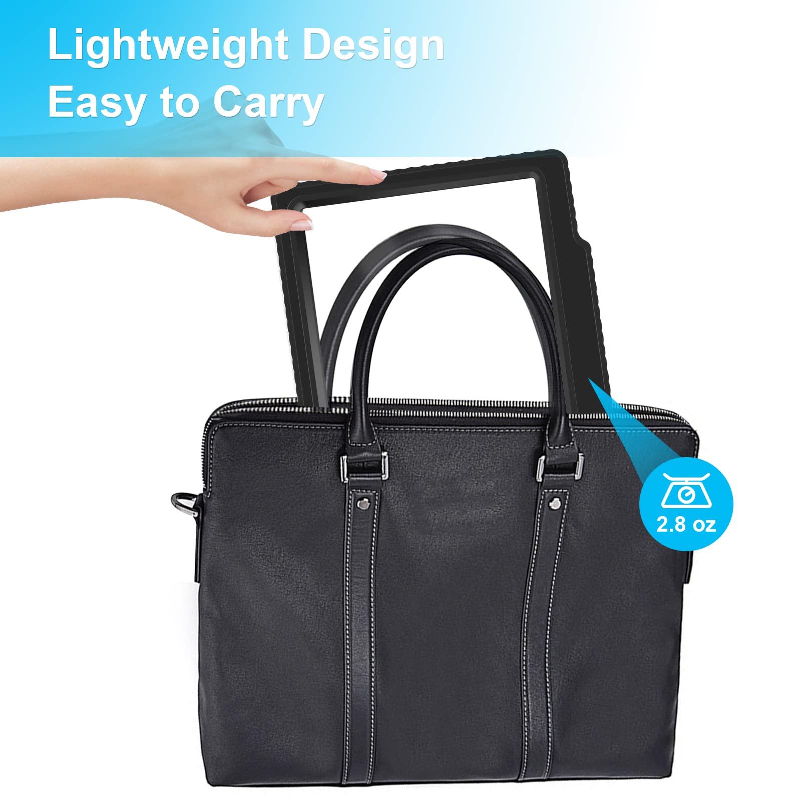 molebe 5X Large Page Magnifying Glass for Reading, Full-Page Viewing Area Magnifier Handheld Lightweight Magnifier for Reading Seniors and Low Vision Person Black