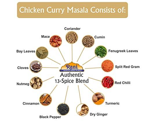 Rani Brand Authentic Indian Products Rani Chicken Curry Masala (Indian 13-Spice Blend for Chicken) 3.5oz (100g) ~ All Natural | Vegan | No Colors | Gluten Friendly | NON-GMO | Indian Origin