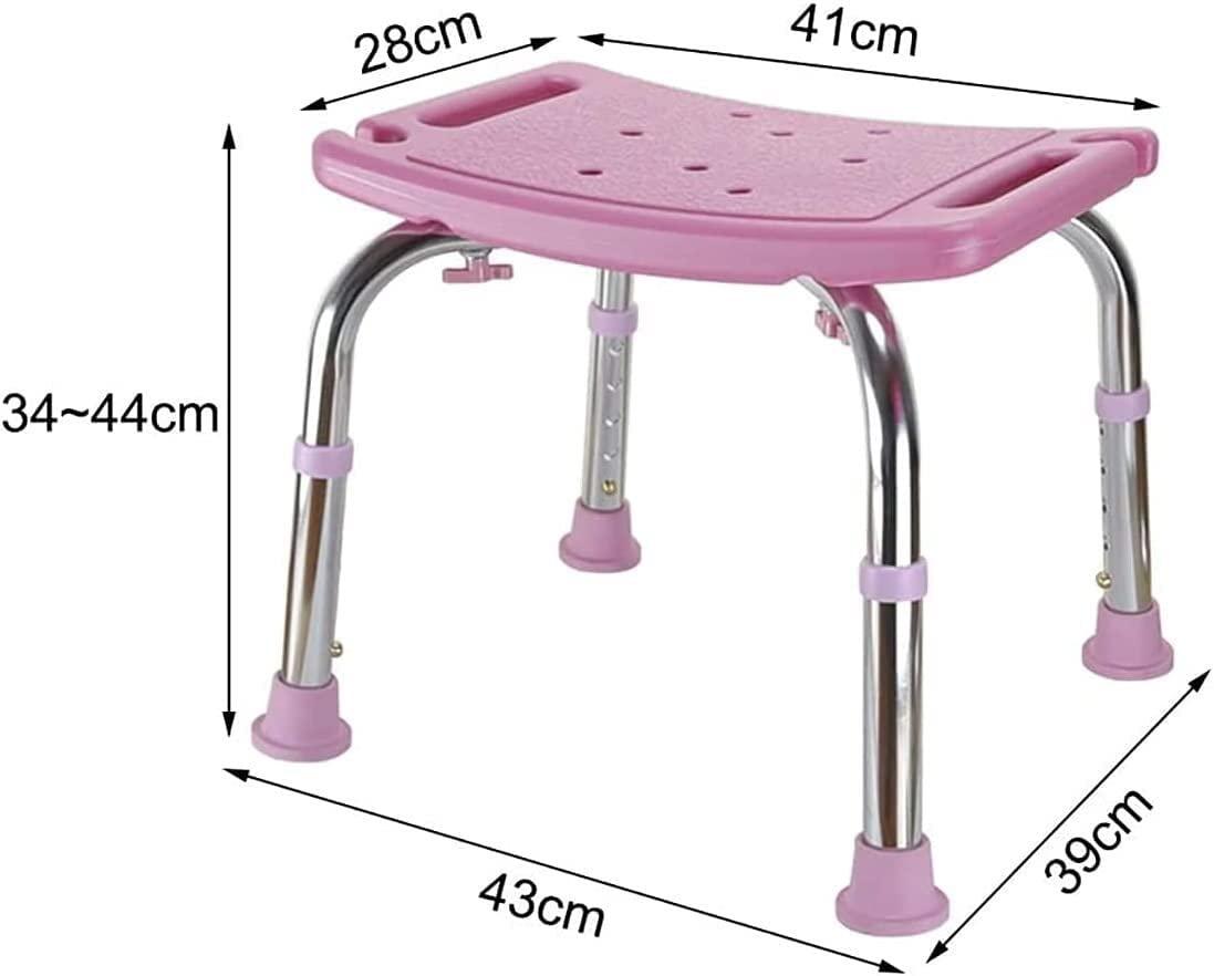 NineLife Basics NineLife Basics Shower Chair, for Adults Elderly Adjustable Shower Bench Tool-Free Assembly Disabled Bathroom Stool Bathtub Seat Shower Stool (Color : Pink, Size : 41 * 28cm)