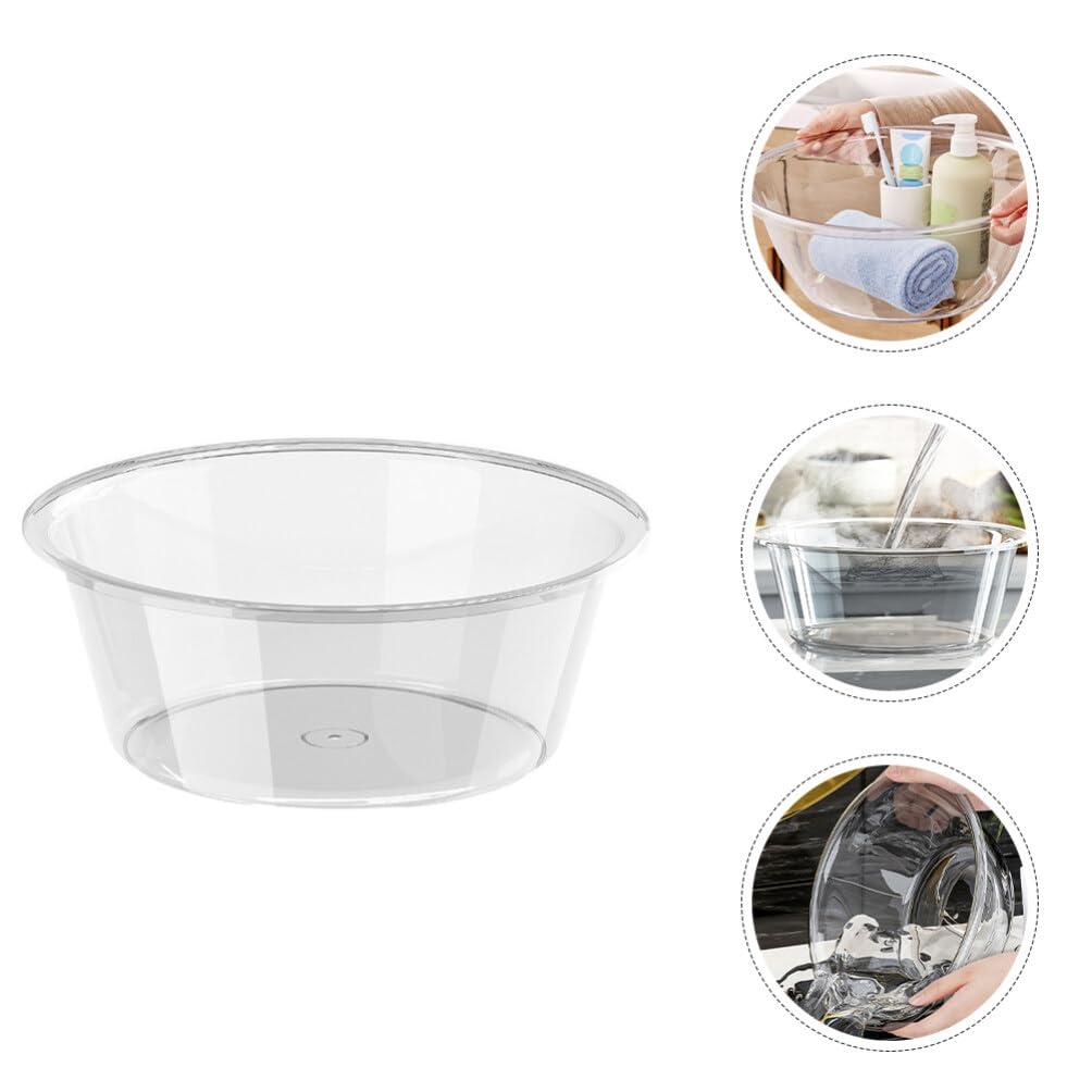 HOLIDYOYO HOLIDYOYO Plastic Wash Tub, Clear Dishpan Basin and Foot Bath for Soaking Feet, Laundry Hand Wash Bucket, Dish Pans for Washing Storage Cleaning Supplies