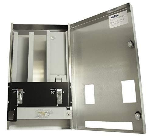 Frost Frost 608-3-0.50 Feminine Napkin and Tampon Vendor, 14.9" L x 25.4" H x 5.75" D, Metallic