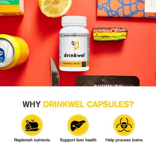 drinkwel drinkwel Better Mornings - Premium Multivitamin Supplement - Liver Cleanse, Detox, Immune Support- Milk Thistle, Vitamin C, Zinc, Magnesium - 30 Count