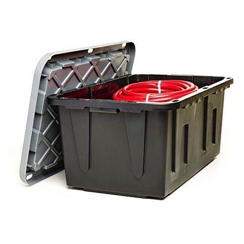 ECOstorage ECOstorage 4427EBKDC.02 Box Tough Recycled Plastic Storage Container, 27 Gallon, Black, 2 Count