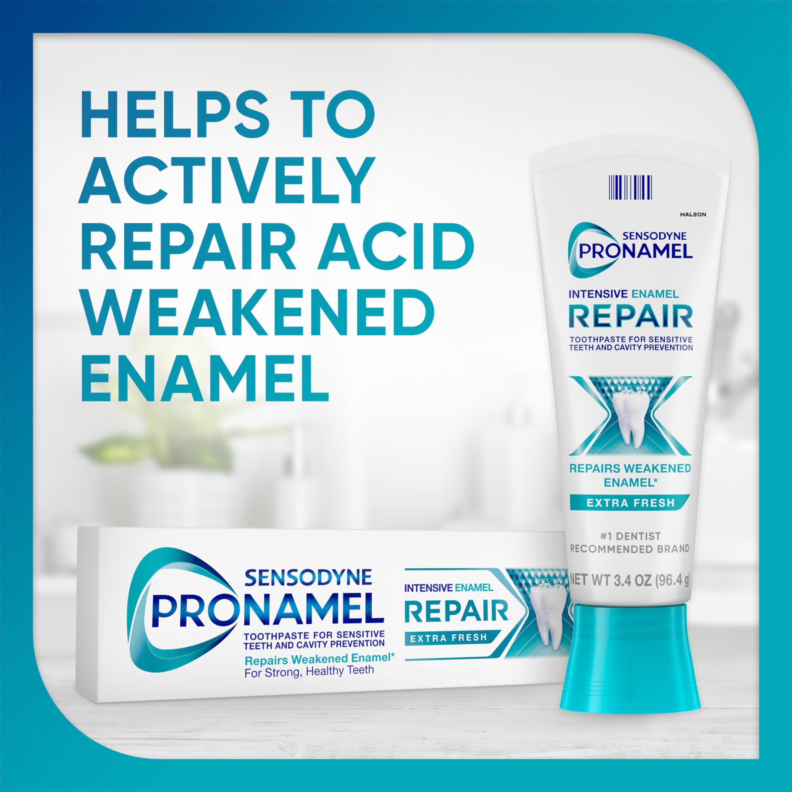 Sensodyne Sensodyne Pronamel Intensive Enamel Repair Toothpaste for Sensitive Teeth, to Reharden and Strengthen Enamel, Extra Fresh - 3.4 Ounces (Pack of 3)
