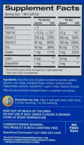 PreserVision PreserVision AREDS 2 Eye Vitamin & Mineral Supplement, Contains Lutein, Vitamin C, Zeaxanthin, Zinc & Vitamin E, 120 Softgels (Packaging May Vary) (Pack of 2)