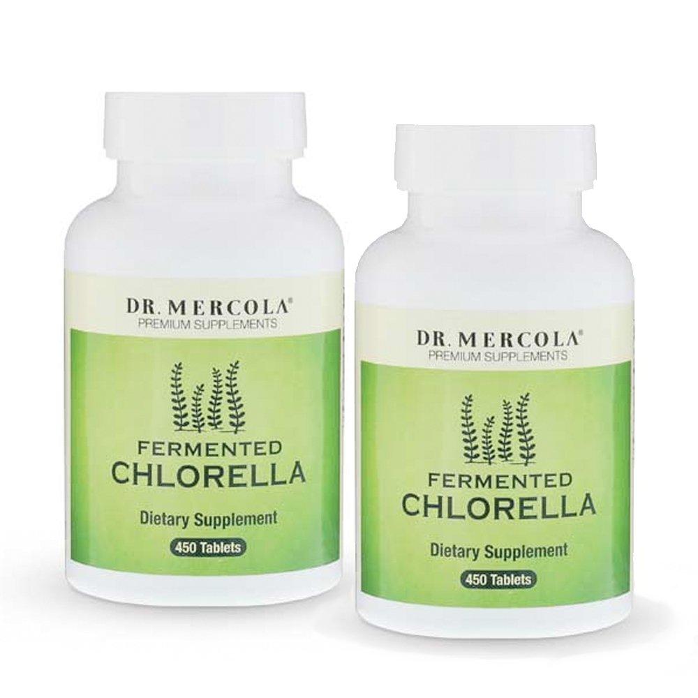 Dr. Mercola Dr. Mercola Fermented Chlorella with Chlorophyll, 90 Servings (450 Tablets), 2 Bottles, Dietary Supplement, Supports Immune and Organ Health, Non GMO, NSF Certified