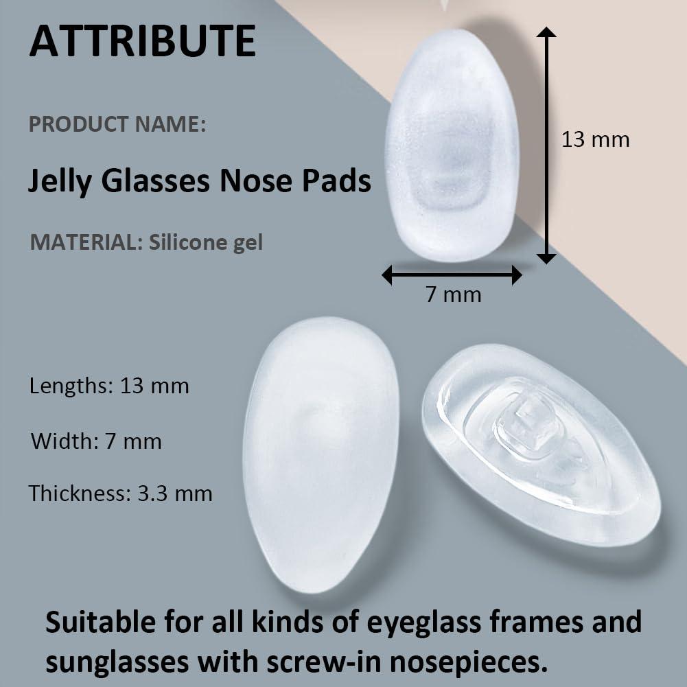 PTSLKHN PTSLKHN Super Soft Eyeglass Nose Pads, Jelly-Soft Nose Pads for Glasses, Non-Slip Comfortable and Non-Indentation, 5+2Pairs