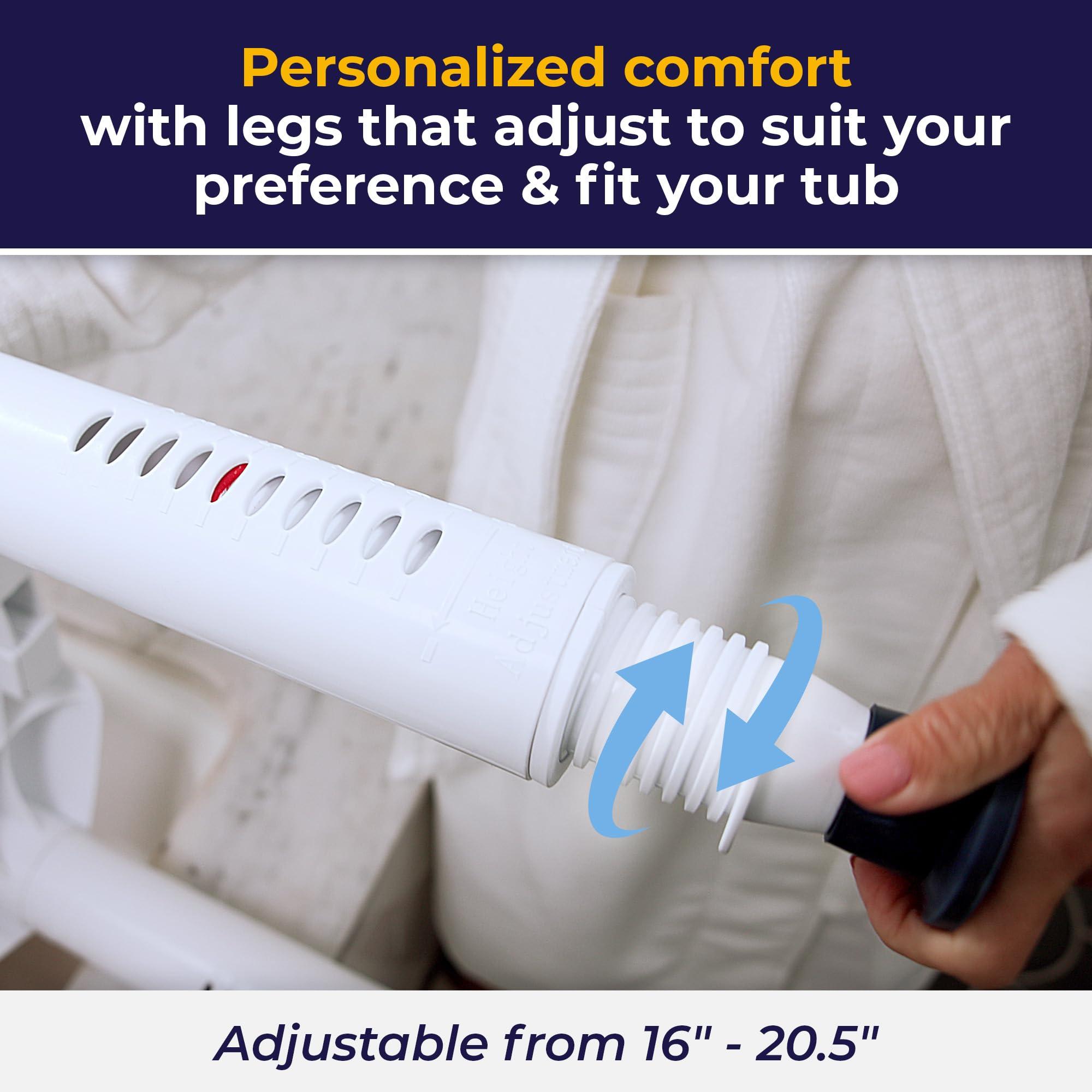 Drive Medical Drive Medical RTL12505 Handicap Bathroom Bench with Back and Arms, White