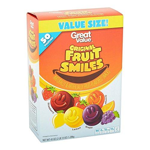 Great Value Great Value Original Fruit Smiles, 45 OZ, Pack of 1