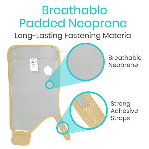 Vive Vive Wrist Brace - Carpal Tunnel Hand Compression Support Wrap for Men, Women, Tendinitis, Bowling, Sports Injuries Pain Relief - Removable Splint - Universal Ergonomic Fit (Beige, Right)