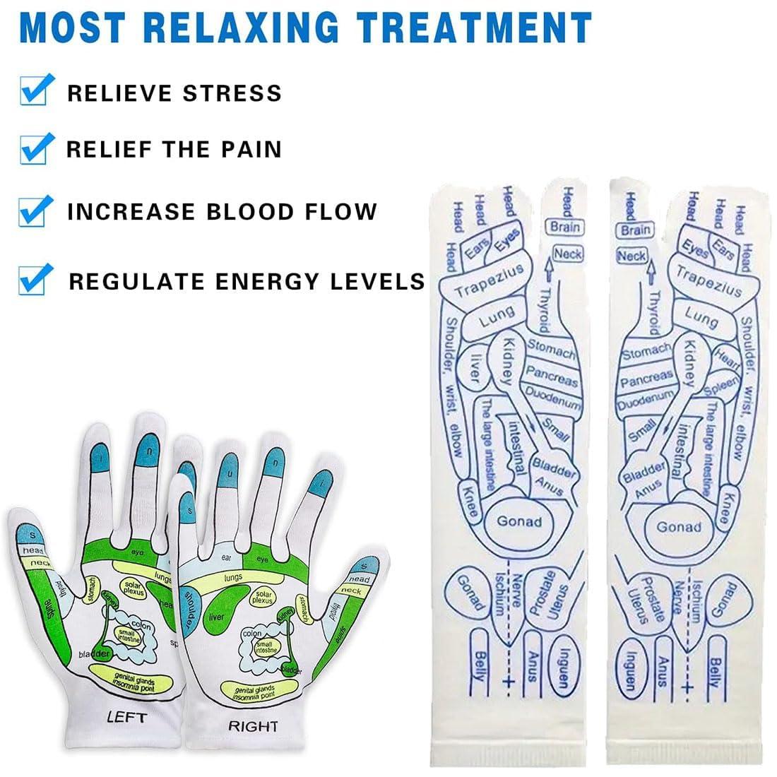 Generic Generic Saludea Reflexology Socks Set,Zen Reflex Socks,Reflexology Socks with Trigger Point Massage Tool,Beginner Acupoint Massage Tools for Foot(Men (9-12), 2pair)