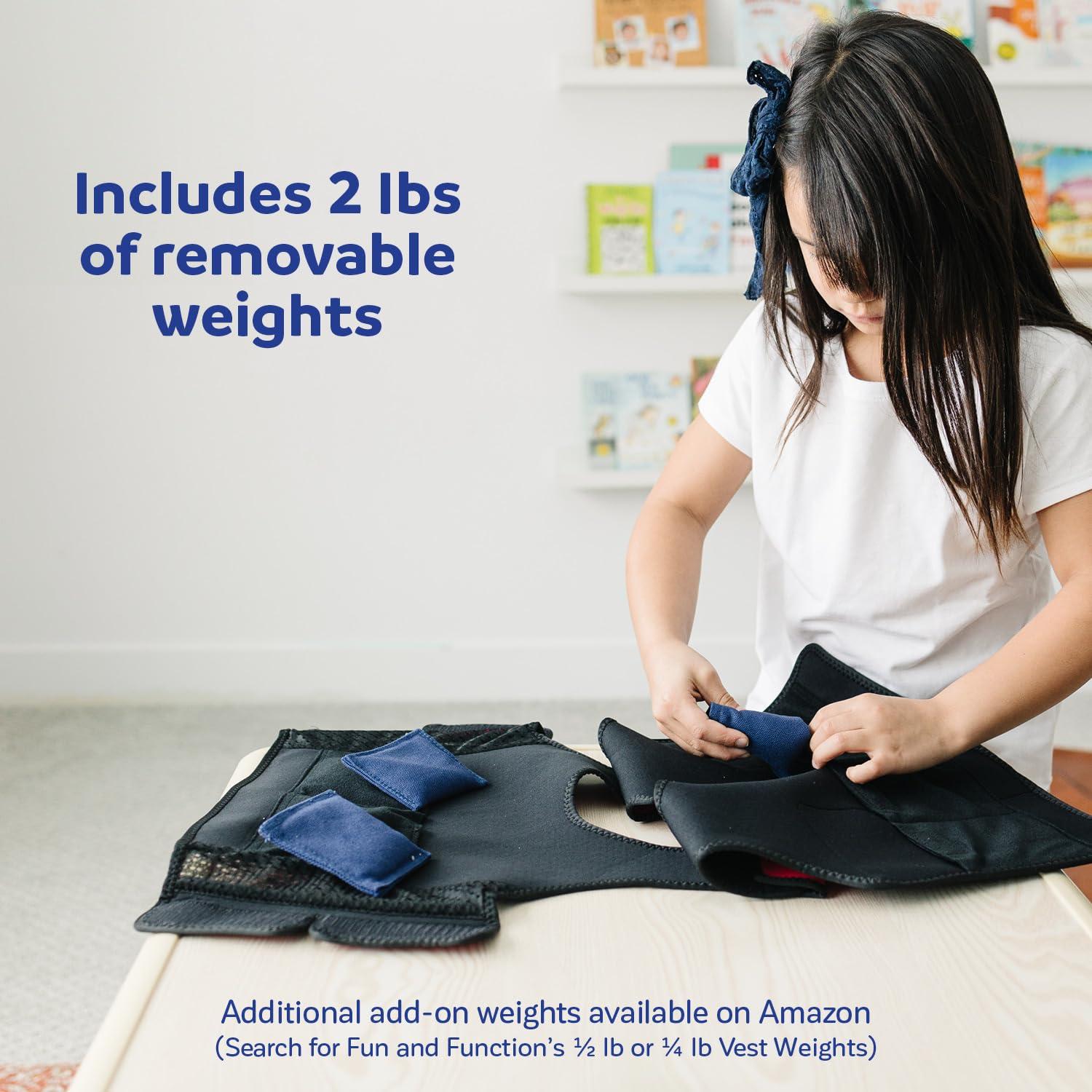 Fun and Function Fun and Function - Blue Weighted Compression Vest for Kids & Adults - Calming Sensory Compression Vest for Kids - Weighted Vest for Sensory Needs - Toddlers, Kids, Teens & Adults Sizing