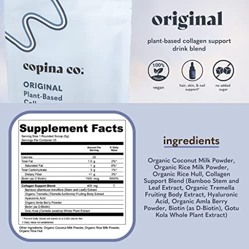Copina Co. Copina Co Original Vegan Collagen Booster Creamer Mix: Plant Based Collagen Support Smoothie Drink Vegan Creamy Blend | Original Flavor | 3 Bags - 25 Servings per Bag