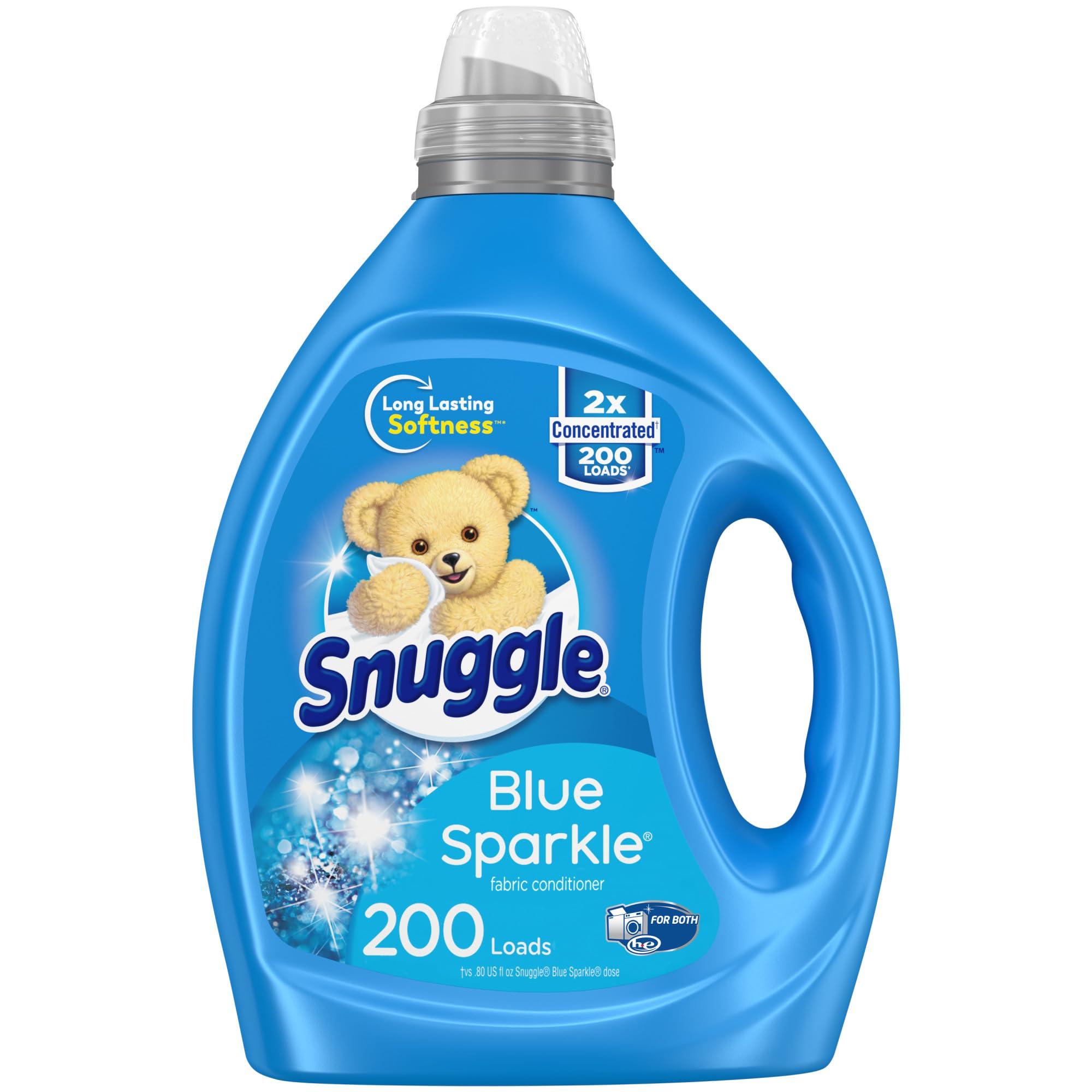 Snuggle Snuggle Blue Sparkle Liquid Fabric Softener, 2X Concentrated, 200 Loads, 80 Fl Oz