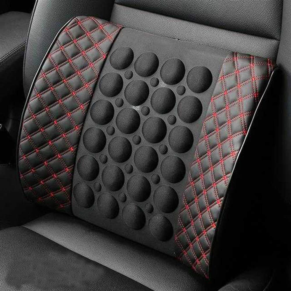 Shentesel Shentesel Massage Cushion Car Electric Vehicle Seat Back Waist Support Lumbar Pad Massager - Black + White