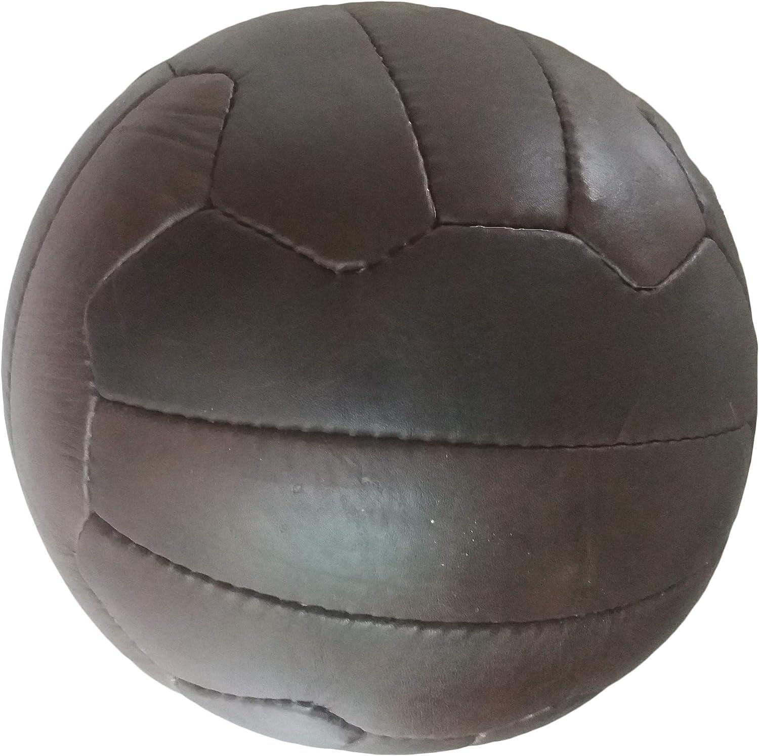 BuyBuy Sports BuyBuy Sports Vintage Genuine Leather Soccer ball 1960\'s Retro, Hand made football, for antique gift 100% Leather (Black)