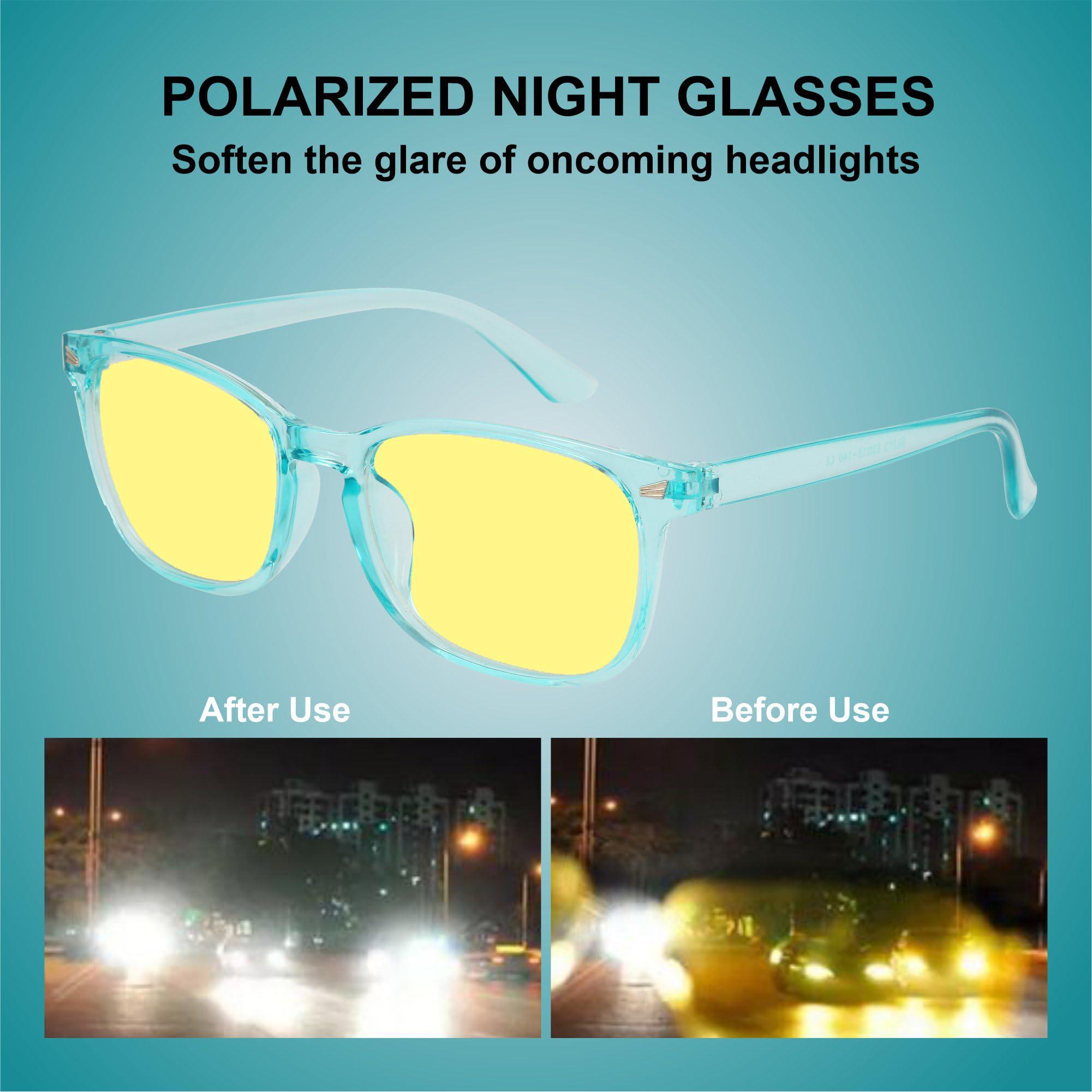 WINTOO WINTOO Night Driving UV Glare Glasses, Blue Light Blocking Glasses, Anti Glare Glasses, Night Driving Glasses for Men, Blue Light Glasses for Woman, Blue Light Glasses, Blue Light Glasses Men