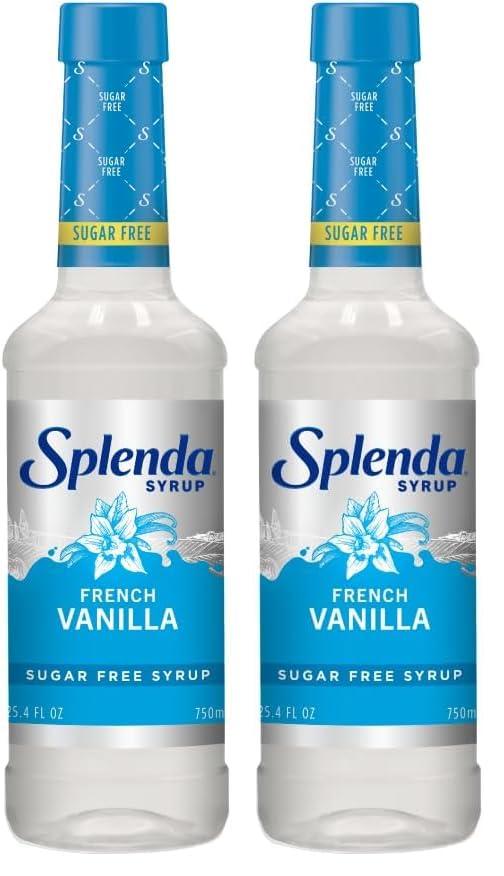 SPLENDA Splenda Coffee Syrup, French Vanilla, Sugar Free, Flavored Liquid Syrups for Drinks, 750 ml Bottle (Pack of 2)