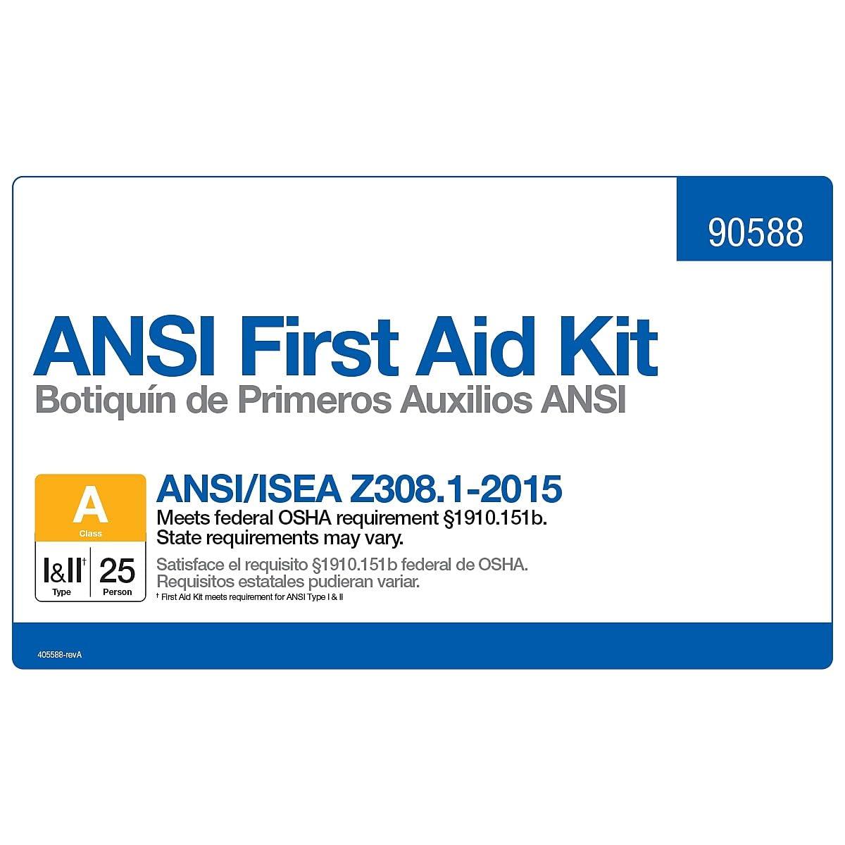 First Aid Only First Aid Only 90562 ANSI A 25-Person Emergency First Aid Kit for Office, Home, and Construction, 89 Pieces