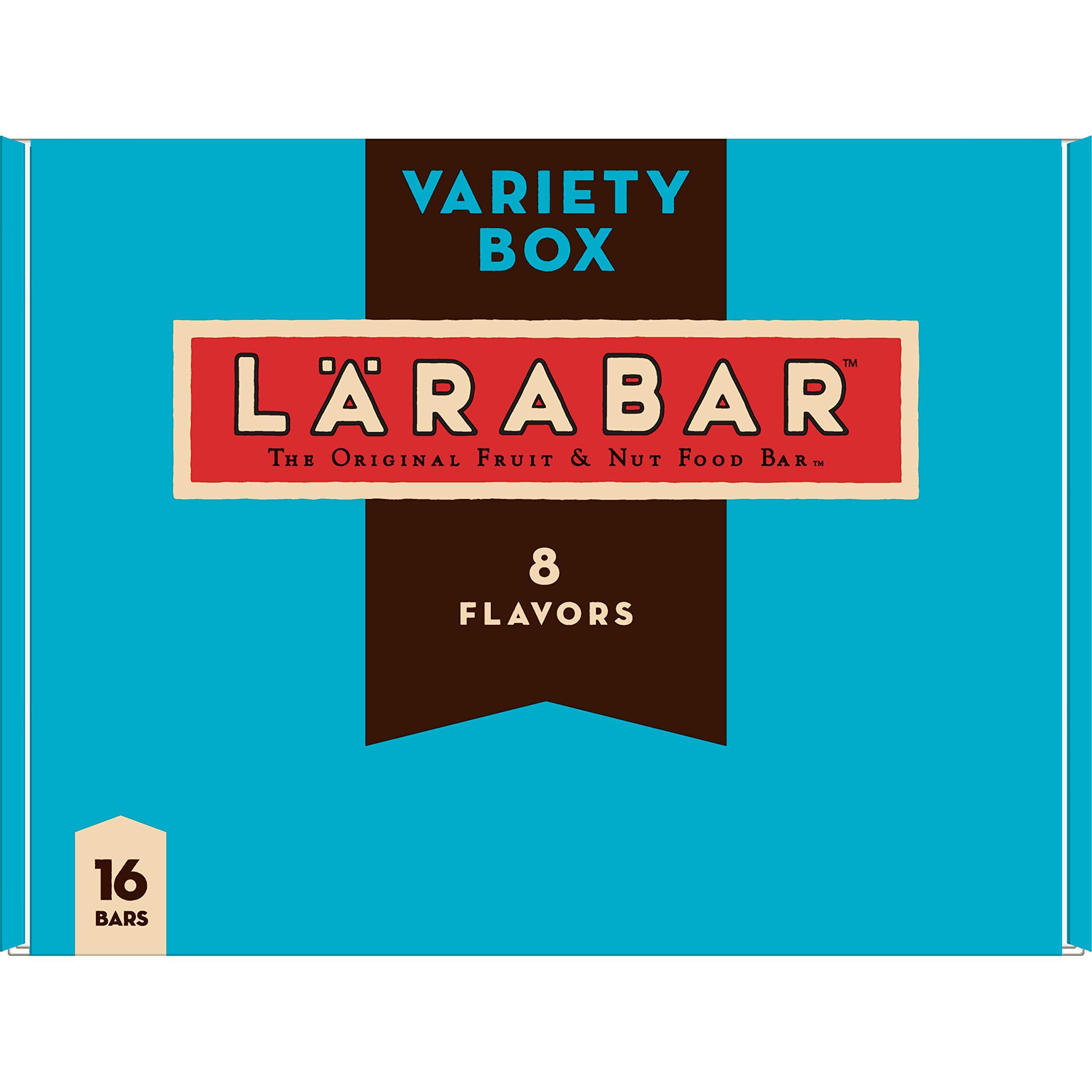 LÄRABAR Larabar Gluten Free Snack Bars Variety Box, Vegan, 8 Flavors, 1.7oz, 16ct & Gluten Free Bar, Lemon, Whole Food, Dairy Free Snacks, 1.6 Ounce (Pack of 16)