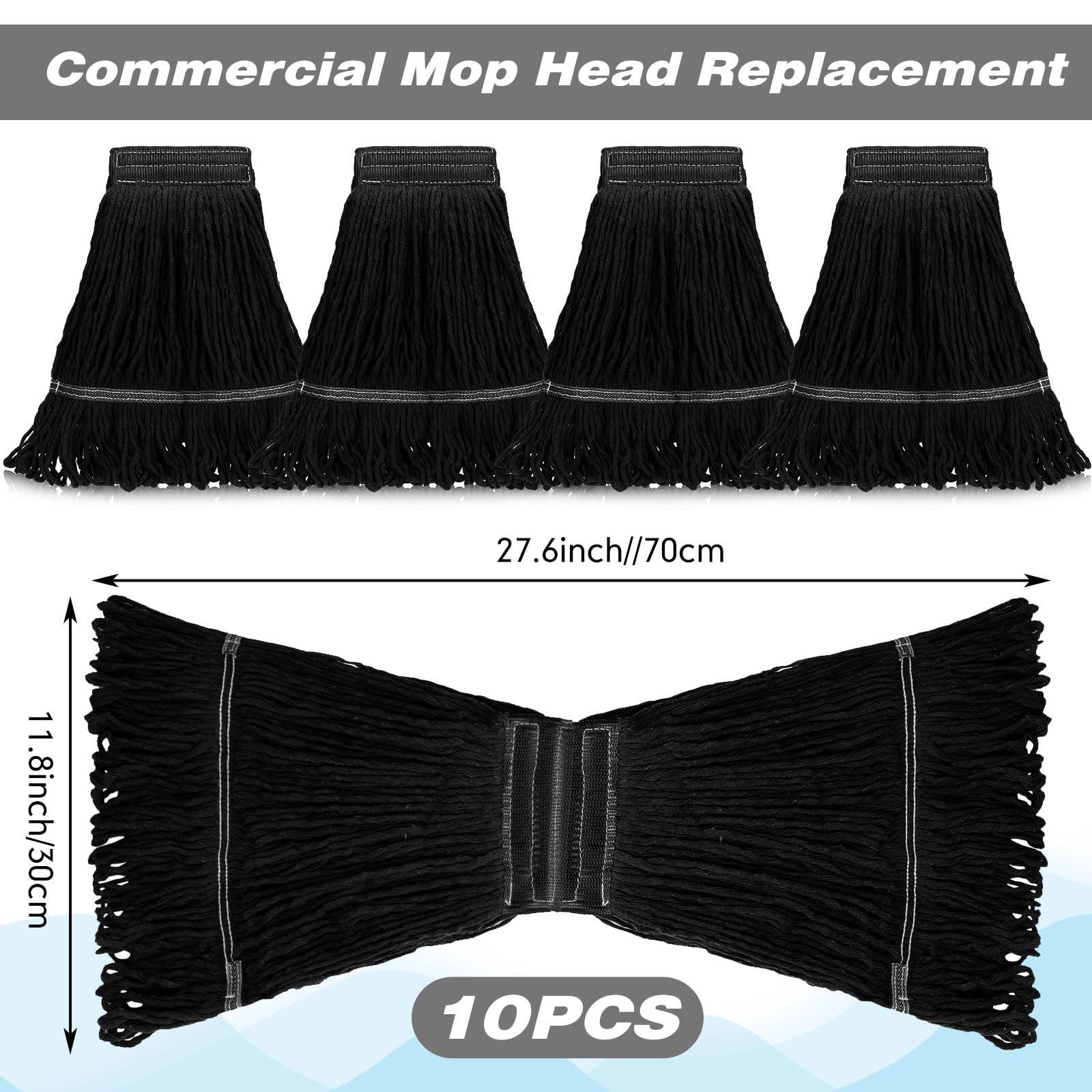 Nuogo Nuogo 10 Pcs Commercial Mop Head Replacement Floor Cleaning Wet Heavy Duty Commercial Mop Refills General Cleaning(27.6 Inch,Black)