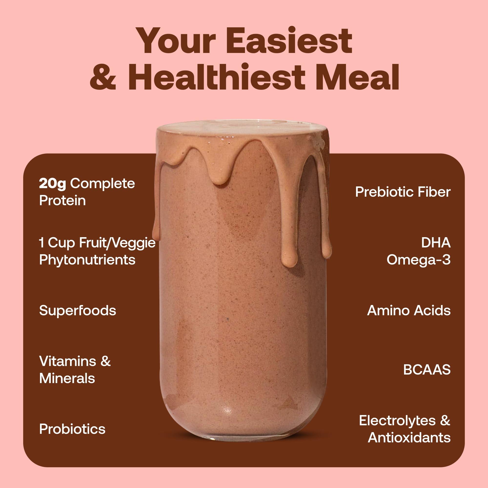 Happy Viking Happy Viking Triple Chocolate Protein + Superfoods Powder, Created by Venus Williams, 20G Protein, Low Carb, Keto, Vegan, Gluten-Free, Non-GMO, Complete Meal Replacement, 1 Canister (24 oz.)