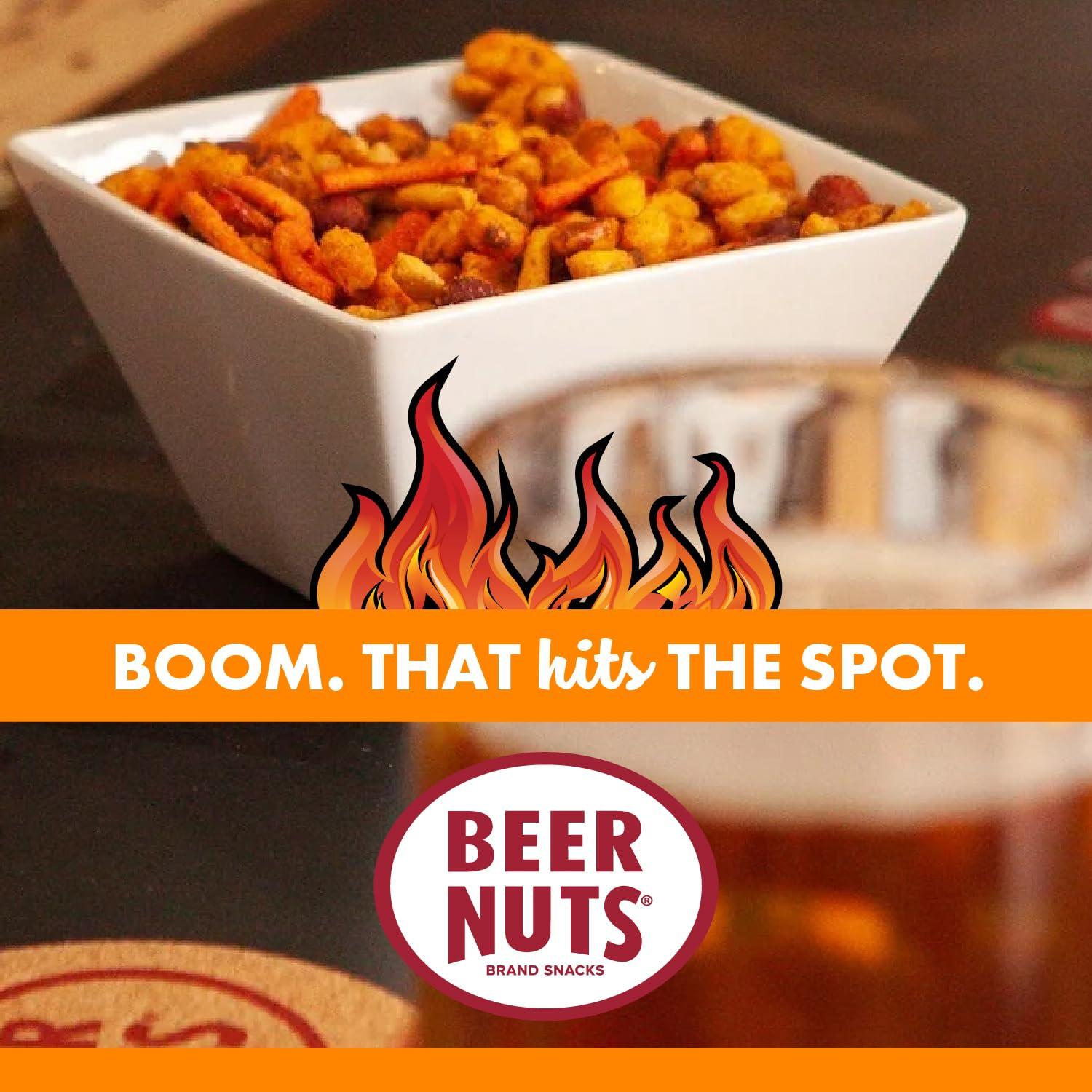 BEER NUTS Beer Nuts Brand Snacks, Original Nutcase, Perfect for Gifting, Original Peanuts, Original Bar Mix, Cashews, Almonds, Sweet & Spicy Bar Mix, Resealable Cans, Snackin\' Since 1953 (Pack of 4)