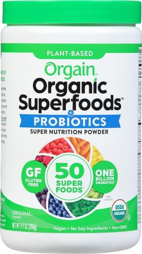 Orgain Orgain Organic Greens Powder + 50 Superfoods, Original - 1 Billion Probiotics for Gut Health, Antioxidants, Vegan, Plant Based, Gluten Free, Non GMO, Dairy Free Juice & Smoothie Mix - 0.62lb