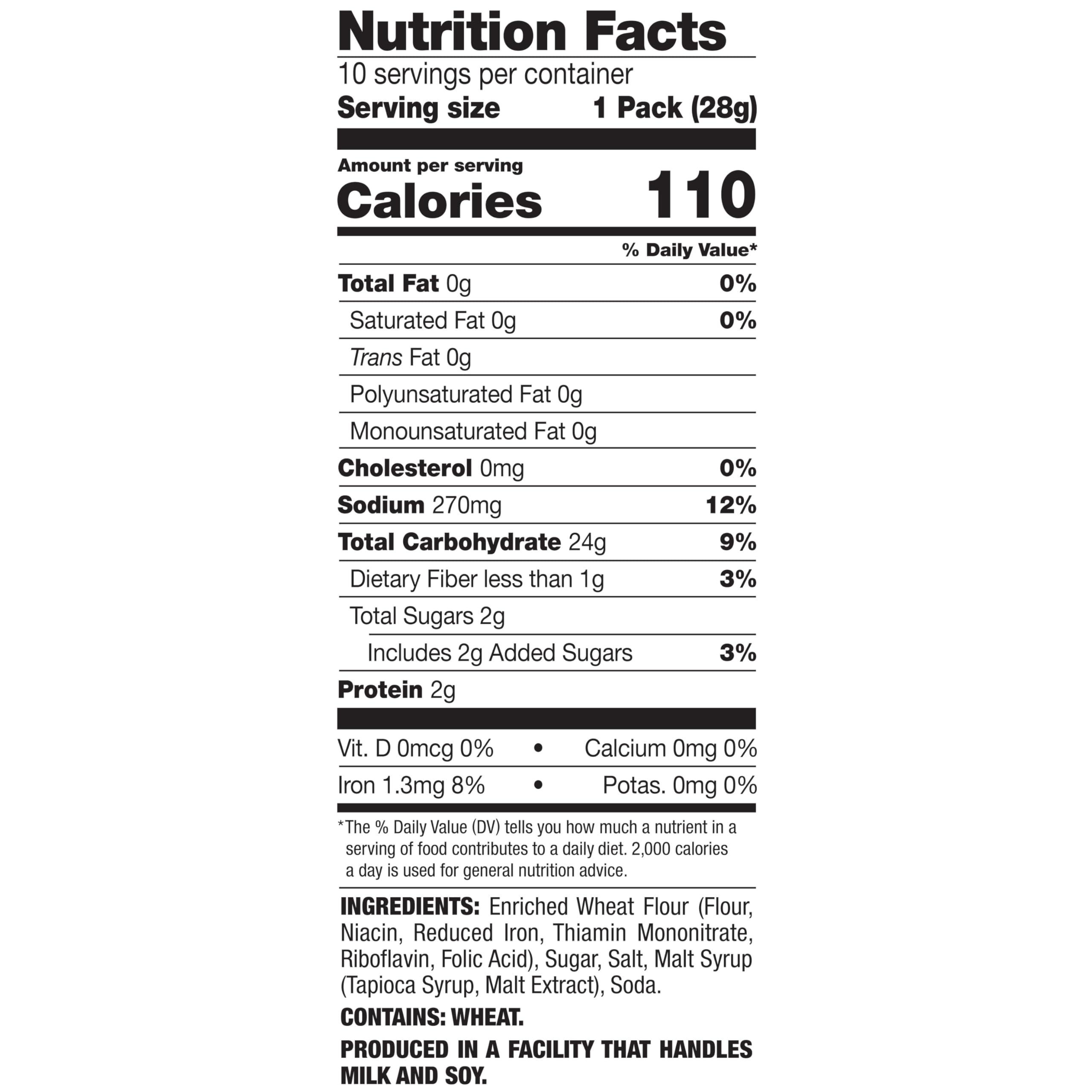 Snack Factory Snack Factory Pretzel Crisps, Original, 1 Oz Snack Packs, 10 Ct