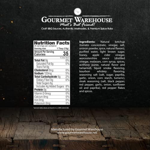 Gourmet Warehouse Gourmet Warehouse Small Batch BBQ Sauce Made With Natural Ingredients Gluten Free No HFCS Tangy Barbecue 16 Oz (Pack of 1) (Bourbon Barrel)