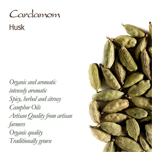 Valley of Tea Cardamom Pods Organic Gourmet Spice - Intensely Aromatic - Cardamum - L. Elettaria cardamomum Cardamon - Cardoman Pods Cardimon Pods Cardemon Cardomam Cardamonin 100g