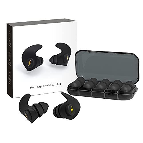 QQCherry Ear Plugs for Sleeping Noise Cancelling,6 Pairs Comfortable Silicone Sound Blocking Earplugs, Reusable Washable Earplugs for Sleeping, Work, Study, Snoring, Shooting, Concerts and Hearing Protection