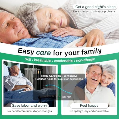 Joogto 2025 Upgrade Female Electric Urinal - Automatic Start-Stop Dispenser, 2000ML Capacity with 6.5 ft Catheter, Bed Rest Anti-Leakage Design, Easy-to-Clean, Unisex, with Lid Funnel