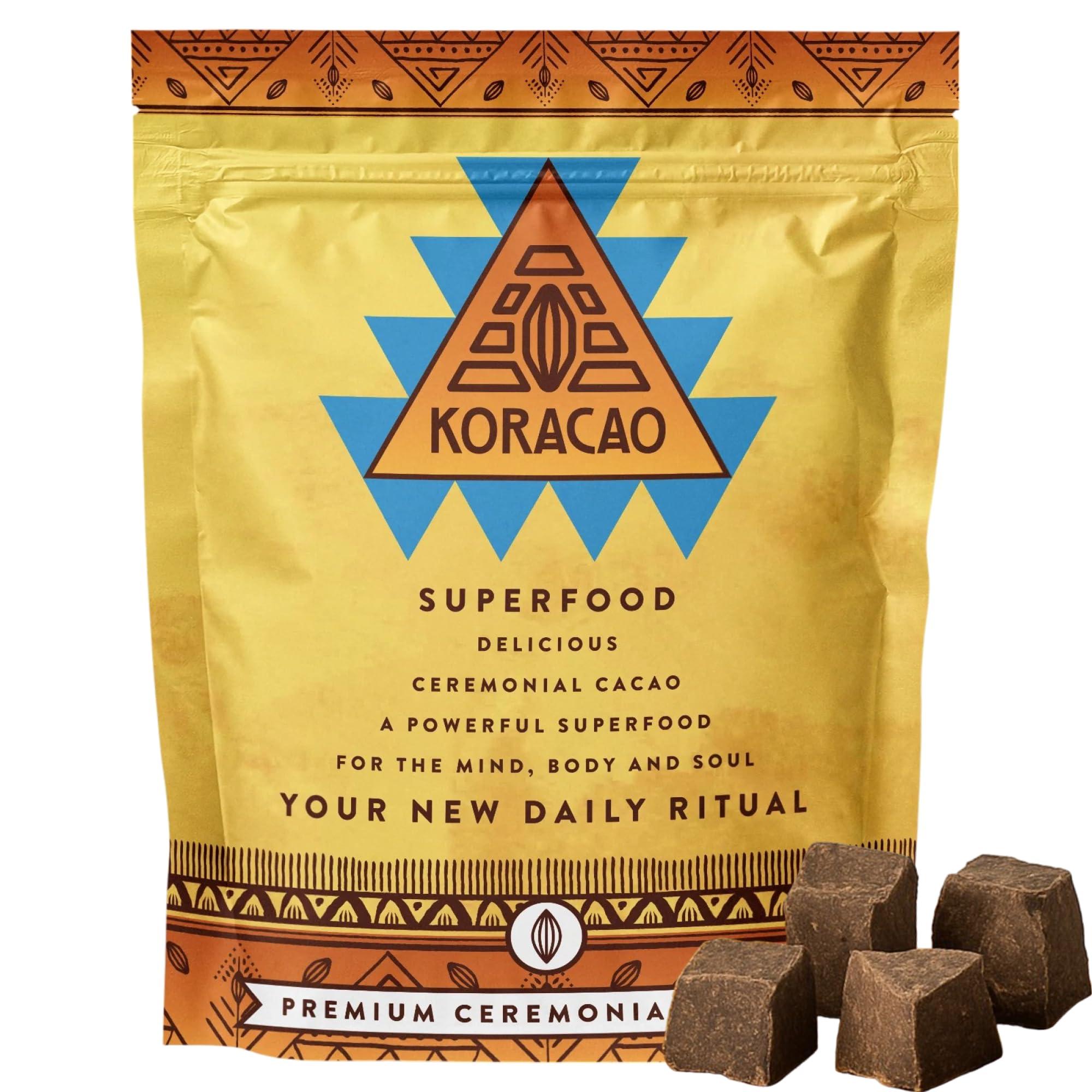 KORACAO KORACAO Organic & Sustainably Harvested Cacao | Ideal Superfood for Everyday Bliss | Ceremonial Grade Cacao | Enhance Your Spiritual Journey with Ancient Superfood Delight - 1 Pound