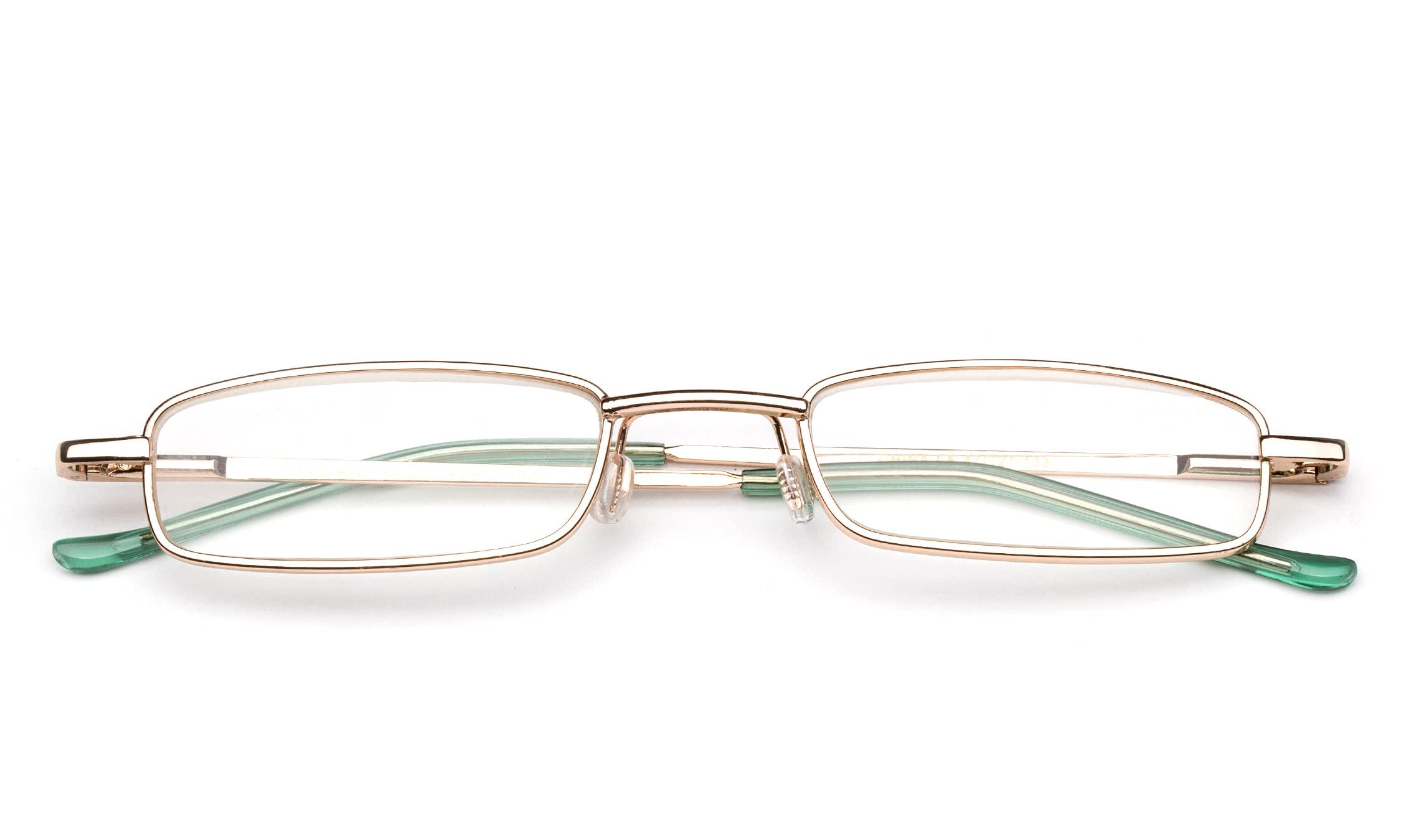 Newbee Fashion Reading Glasses 6 Packs Tube Readers Reading Glasses Portable Reading Glasses in Aluminum Case Teal 2.00