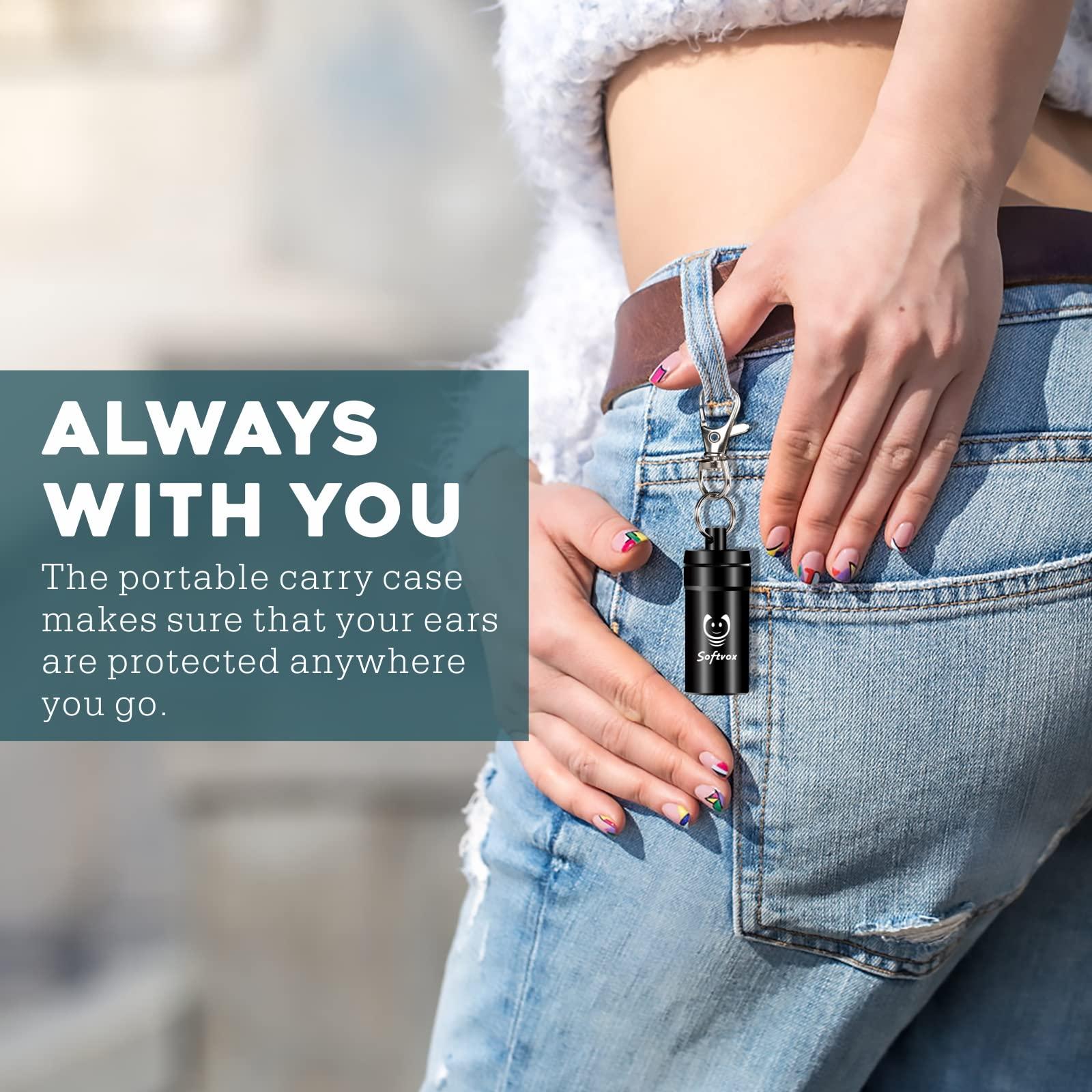 softvox softvox Small Ear Plugs 2 Pairs, Soft Silicone Noise Reduction Earplugs for Adults Kids 12+, Sound Blocking Earbuds for Sleeping, Snoring, Work, Concerts, Music,Travel,Motorcycle