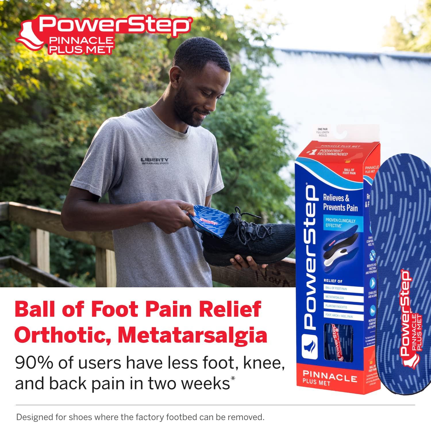 Powerstep Powerstep Pinnacle Plus Ball of Foot Pain Relief Orthotics - Shoe Inserts for Metatarsalgia, Arch Support, and Morton\'s Neuroma Pain Relief - Shoe Insoles with Metatarsal Pad (M 12-13).