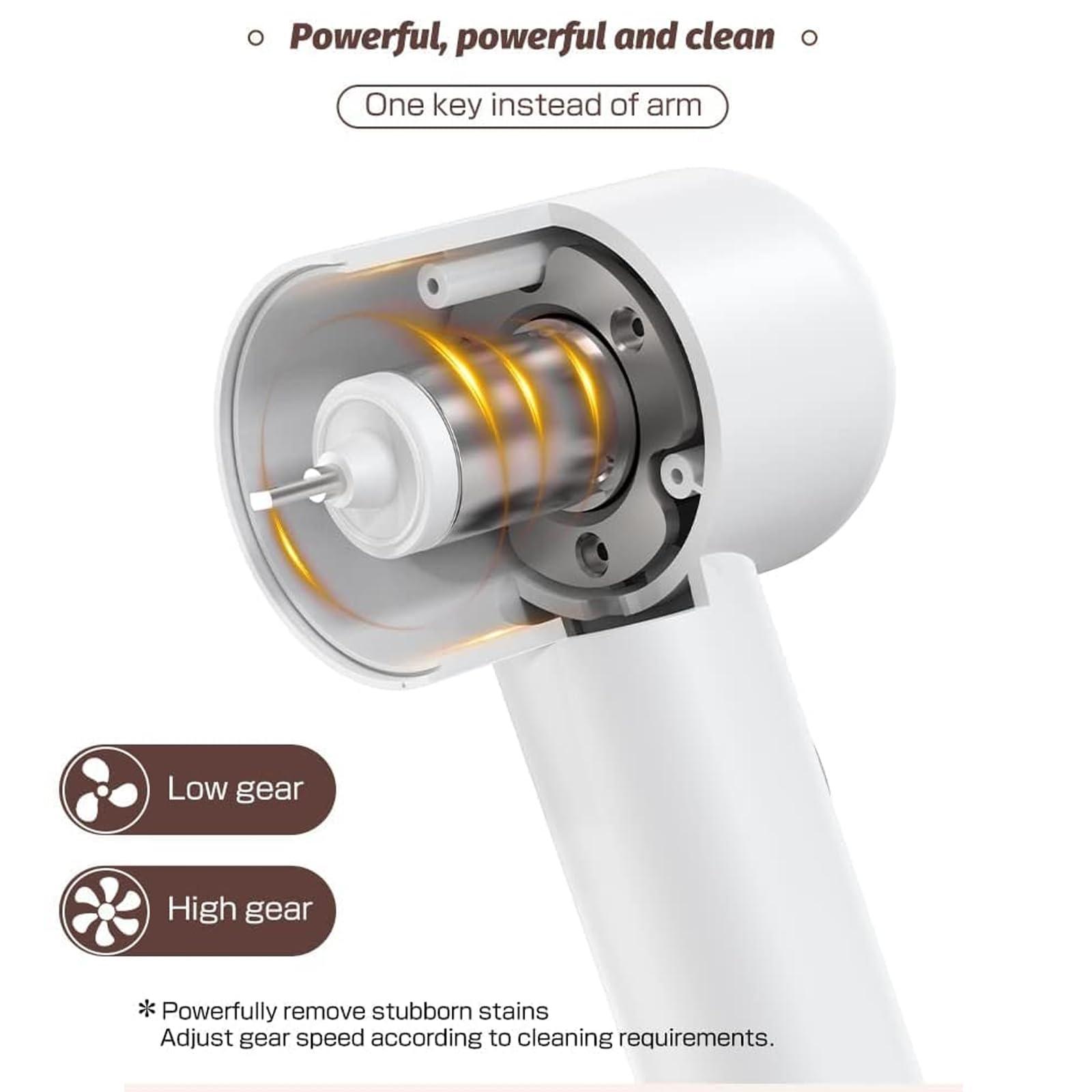 mcgotasy Cleaning Brush, Spin Power Scrubber, Power Spin Scrubber, Electric Spin Scrubber Cordless Power Cleaning Brush Suitable for Tile, Counter, Tub, Floor, Grout (White)