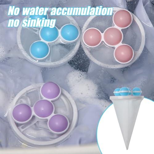 AIIONP Floating Hair Filtering Mesh Removal, Lint Catcher for Washing Machine, Reusable Washing Machine Hair Filter Laundry Pet Hair Catcher Pet Dog Cat Hair Remover for Laundry (Purple*3)