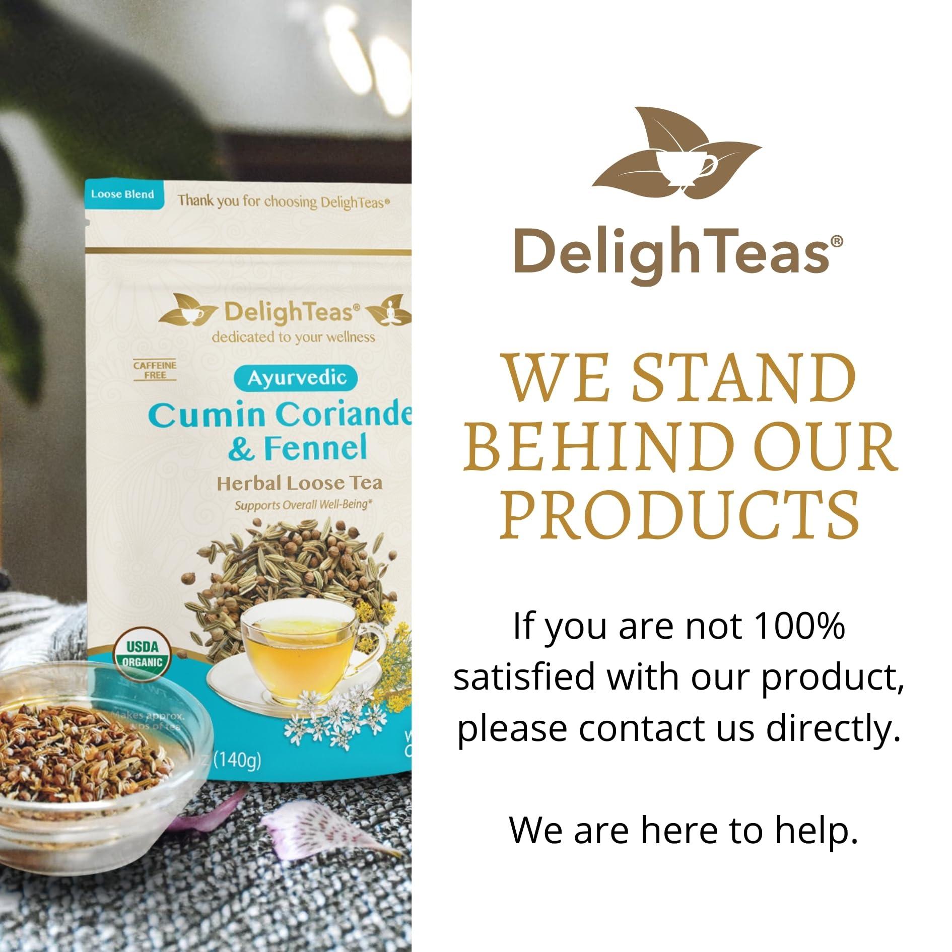 DelighTeas DelighTeas Organic Digest & Detox CCF Tea | Ayurvedic Cumin, Coriander, Fennel Loose Leaf Tea for Digestion, Detox Cleanse | USDA Organic, Non-GMO, Caffeine Free, Sugar Free | 60 Servings, 5 oz.