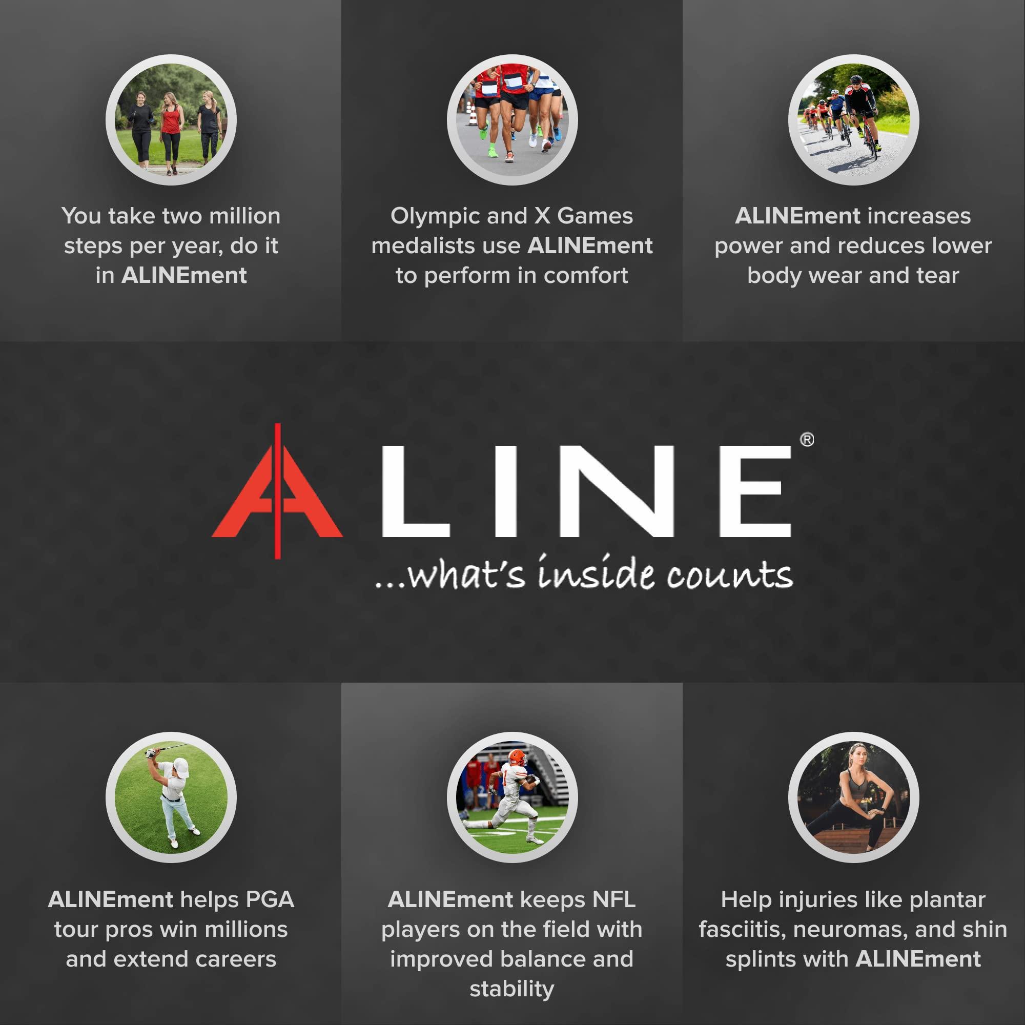 ALINE ALINE Shoe Inserts for Men & Women - Arch Support, Work Boot Insoles for Standing All Day, Plantar Fasciitis Relief, Flat Foot Sole Orthotics. Red - Men 11-12 / Women 12-13 / EU 44.5-46