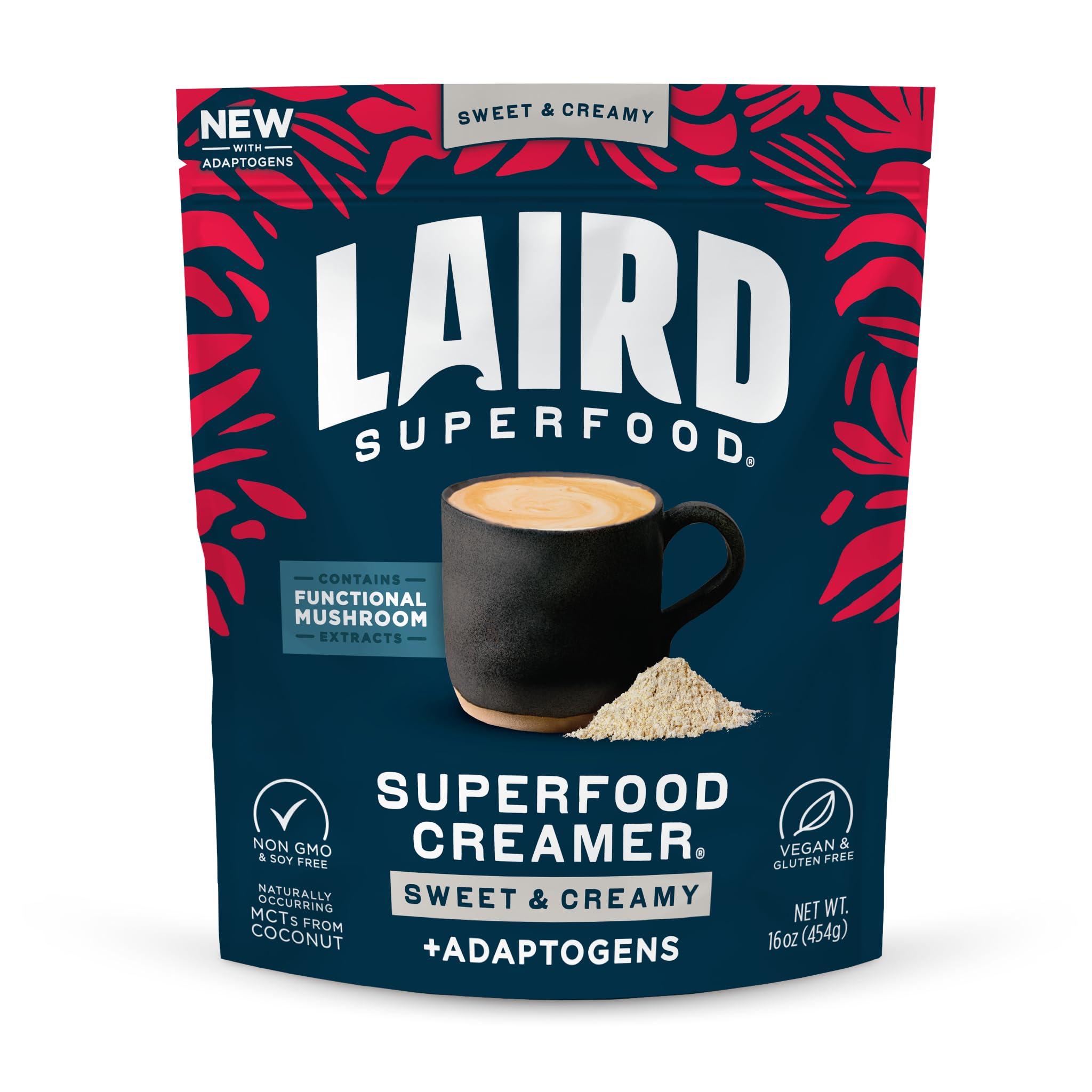 Laird Superfood Laird Superfood Shawn Ryan Bundle, 16oz Sweet & Creamy Non-Dairy Creamer with Adaptogens, Prebiotic Daily Greens, and Performance Mushrooms