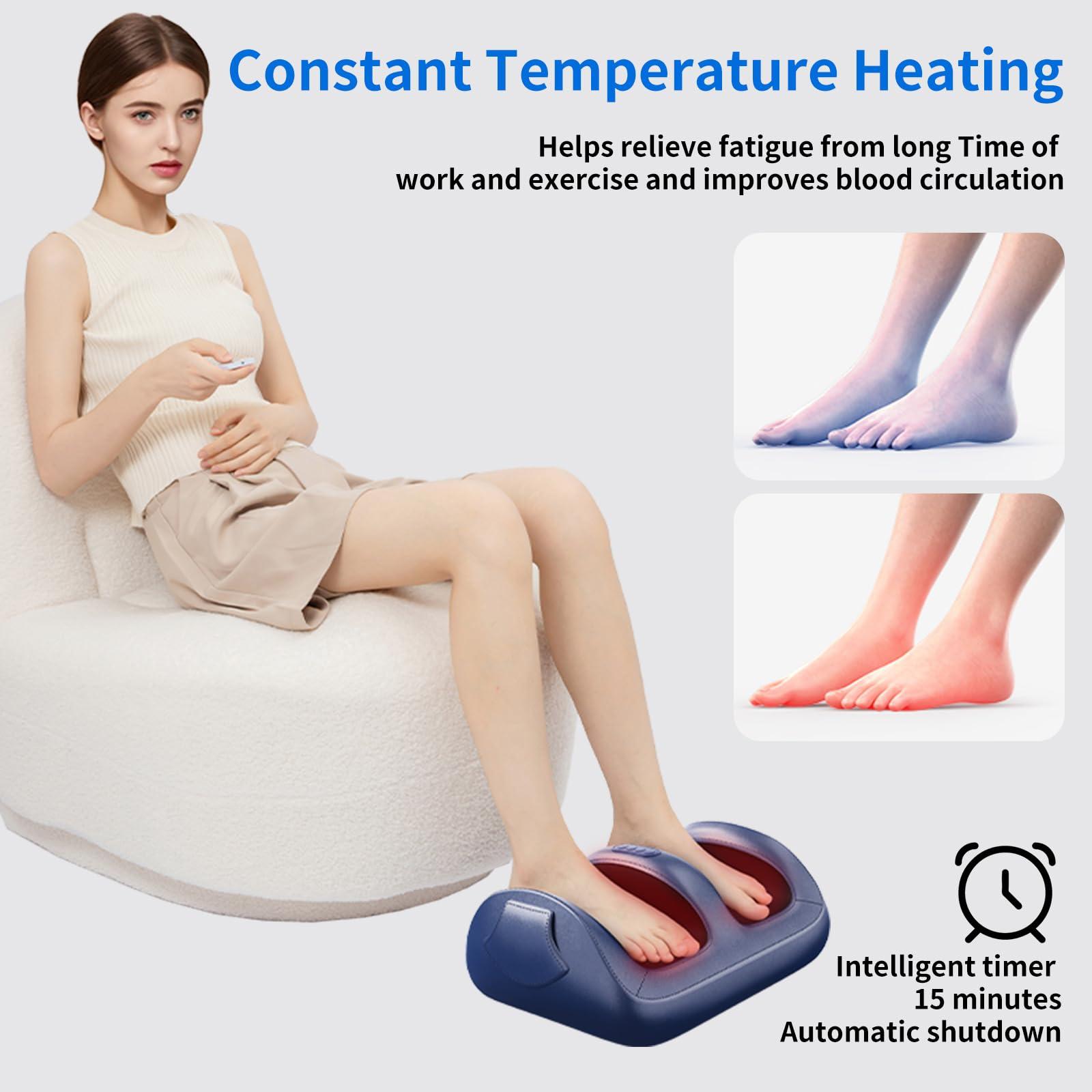 HMMSYLVA HMMSYLVA Shiatsu Foot Massager Electric Feet Massage with Heat and Deep Tissue Kneading for Stress Relief, Deep Rolling Massage, Promotes Blood Circulation, Gifts for Women&Men