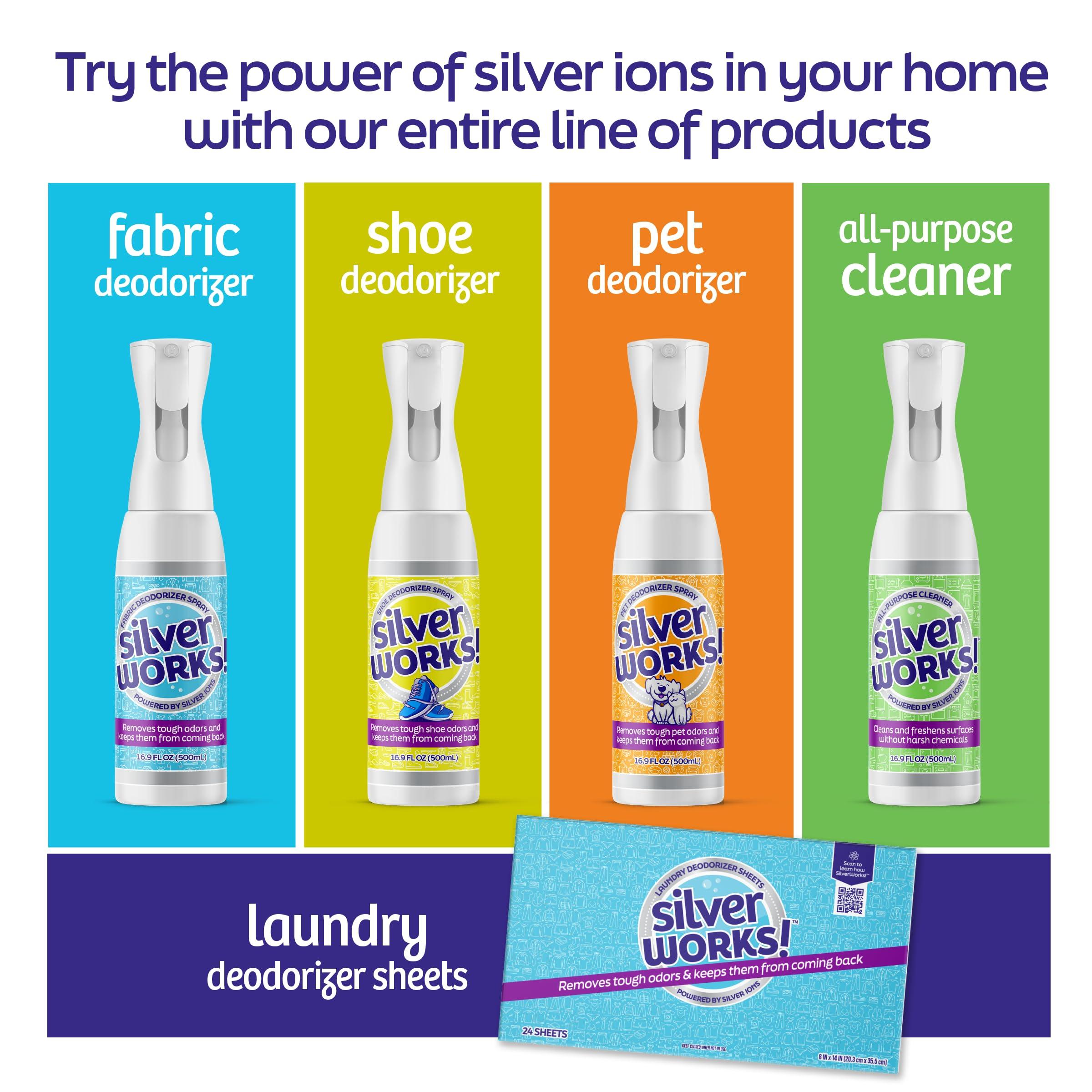 SilverWorks! SilverWorks! Wool Dryer Balls Laundry Reusable - Odor Eliminating Dryer Laundry Balls with Silver Technology - Natural Fabric Softener and Static Reducer, Reduce Drying Time and Energy Costs - 6 Pack