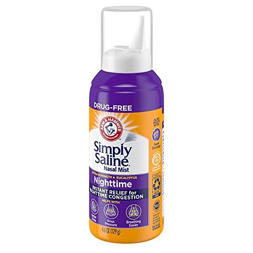 Arm & Hammer ARM & HAMMER Simply Saline Nighttime Nasal Mist 4.6oz- Instant Relief for SEVERE Congestion- One 4.6oz Bottle