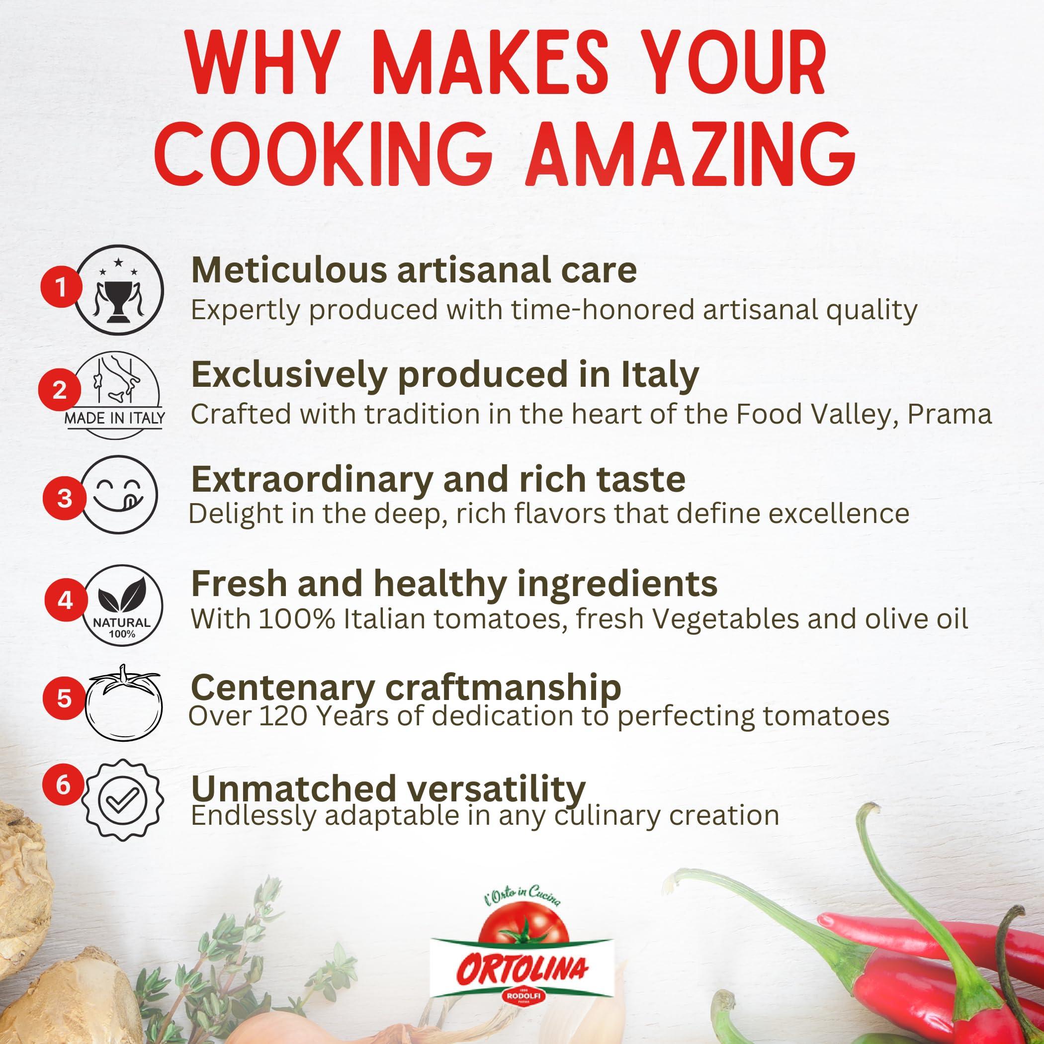 Rodolfi Tomato Paste Tube \"Ortolina\" Rodolfi Sauce, 130 gr (4.5 Oz) - Pack of 2, Authentic Italian Product with Fresh Tomatoes and Vegetables, Imported from Italy, Additive-free