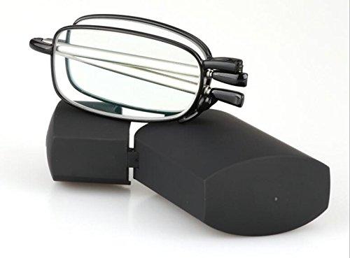 Prosool Photochromic + Readers Compact Folding Glasses Reading Change To Gray On Sun (Black, 2.25)